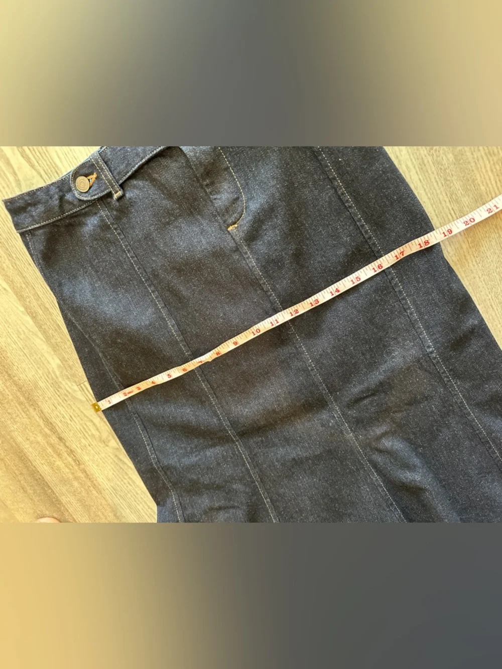 Vintage Ralph Lauren Denim Fit & Flare Midi Skirt 2